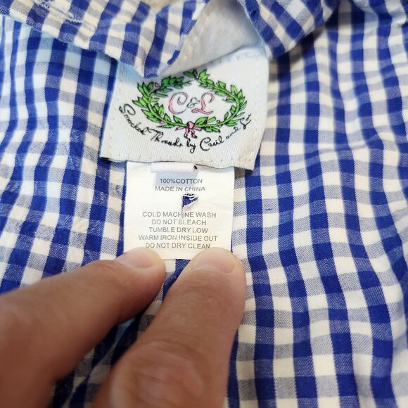 Cecil & Lou gingham cotton dress red white blue bow size 5 - Picture 3 of 10